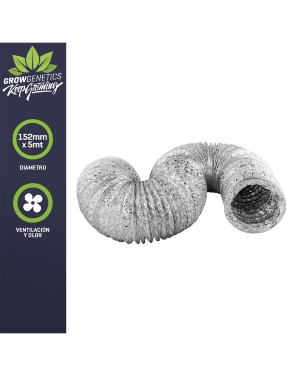 Ducto Aluminio Flexible - GROW GENETICS - 152 mm (5 metros)