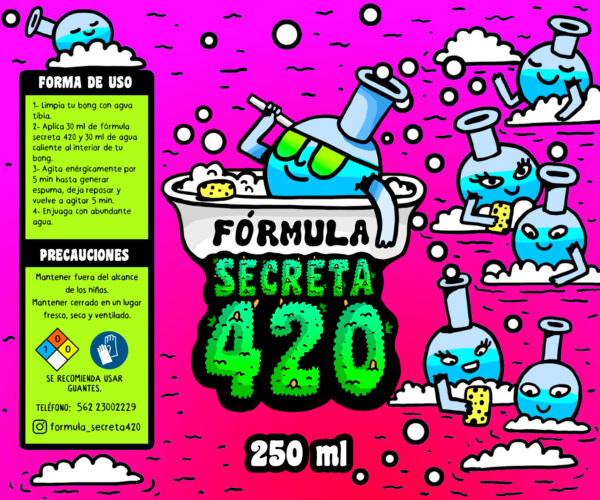 FÓRMULA SECRETA - 420 Limpiador Bong Cherry (250 ml)