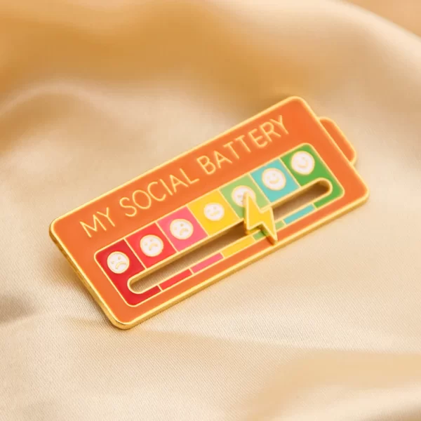 Pin My Social Battery (Orange)