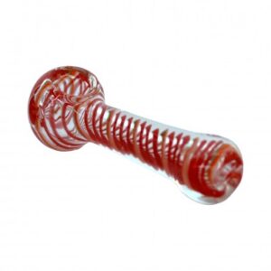 Pipa Borosilicato 9 cm (Transparente y Rojo)