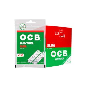 OCB - Display Filtros Slim Mentol (6 mm) (10 sobres x 150 filtros)