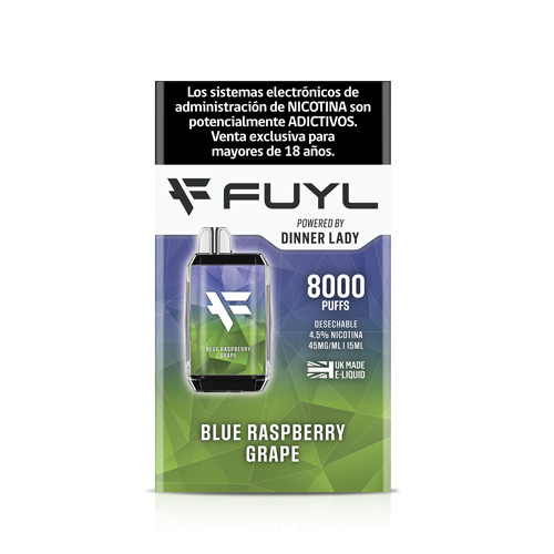FUYL - Vaper 4.5% Nicotina 15 ml 8.000 puff (Frambuesa Azul Uva)