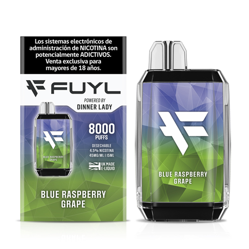 FUYL - Vaper 4.5% Nicotina 15 ml 8.000 puff (Frambuesa Azul Uva)